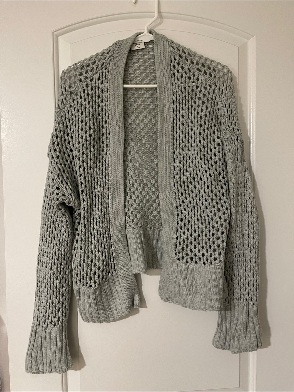 Abercrombie & Fitch Light Gray Open-Weave Cardigan